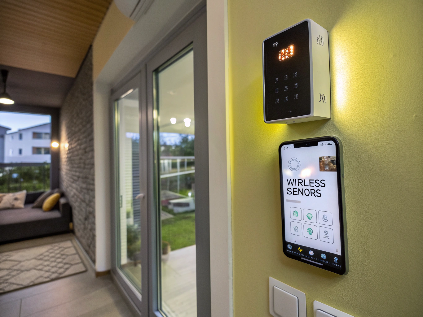 Wall-mounted digital touchscreen security system control hub
