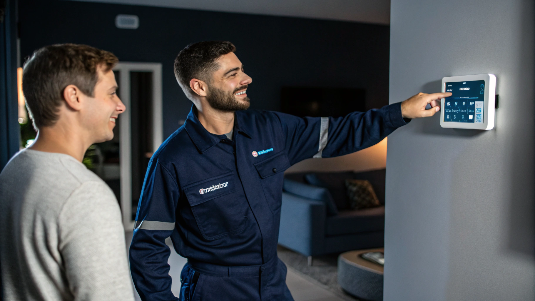 Certified technician wiring integrated smart home control terminal